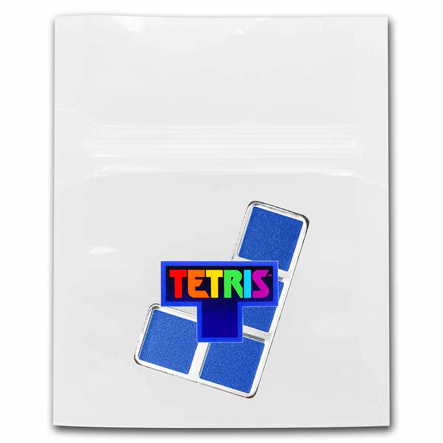 2023 テトリス銀貨　1オンス　Z型 TETRIS Z-Tetrimino Red Block 2023 1 oz Pure Silver Colorized